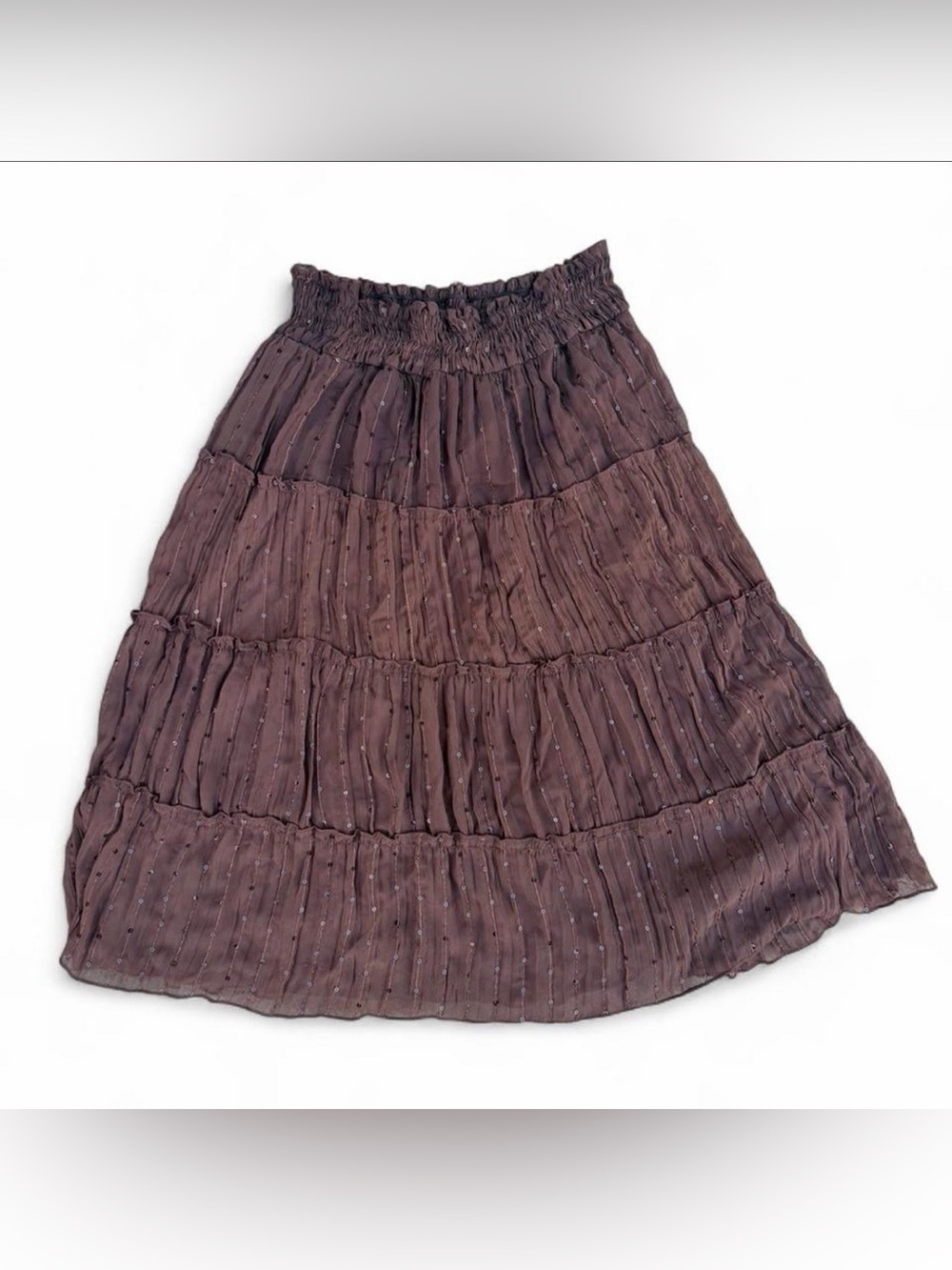 Vintage Y2K Heart Soul Brown Sequin Midi/Maxi Skirt
